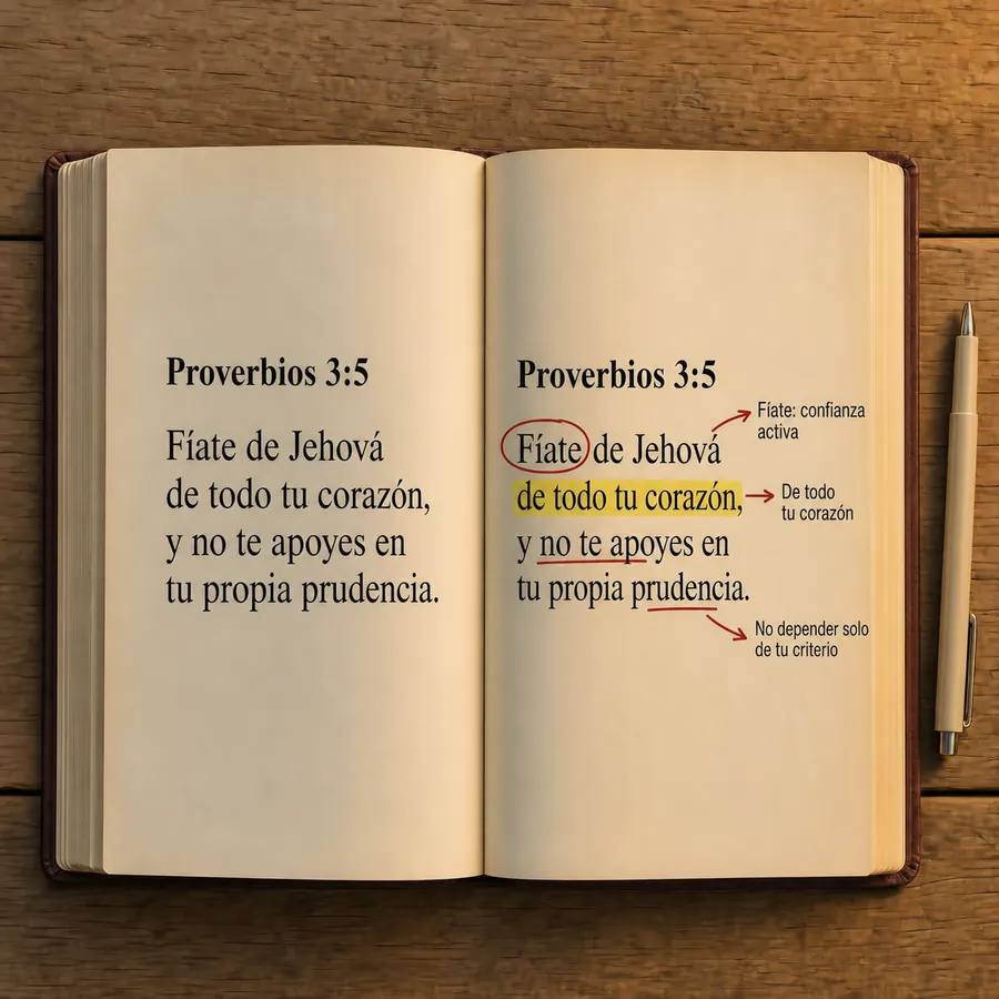 Página explicada de Proverbios 3:5
